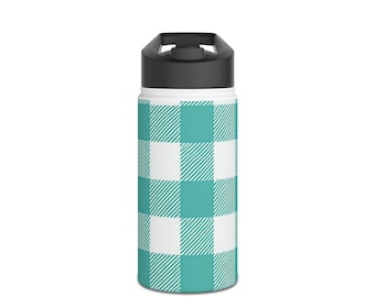 Plaid Stainless Steel Water Bottle: Insulated Travel Mug