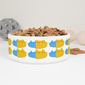 Cat Food Bowl - Ceramic Pet Bowl for Kitty, Personalized Cat Lover Gift, Pet Feeding Dish, Cat Mom Present, Kitten Food Dish