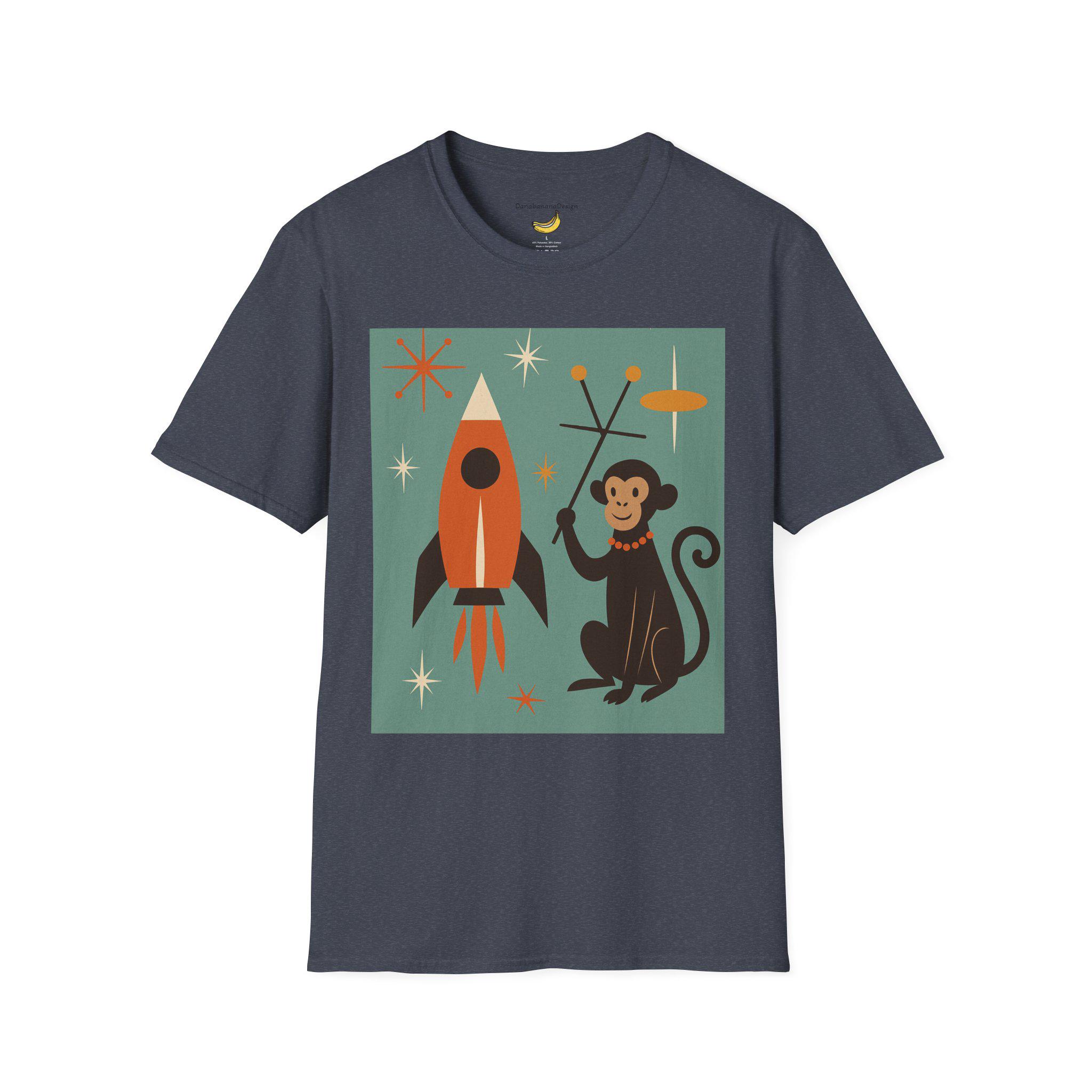 トップス greatLAnd ORIGINAL SPACE MONKEYS S/S TEE Retro Rocket Monkey Graphic Tee: Unisex Space T-shirt - Etsy