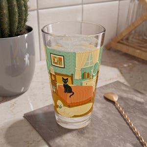Vaso mezclador de 16 oz - Colección Chic de los años 50, Artículos de bar vintage, Coctelera retro para martini, Cócteles modernos de mediados de siglo, Vaso nostálgico para beber.