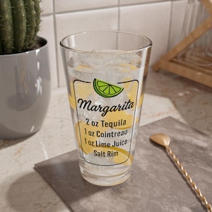 Margarita Recipe Mixing Glass: 16oz Cocktail Barware