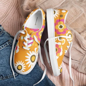 70&#39;s retro Women’s lace-up canvas shoes