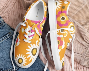 70's retro Women’s lace-up canvas shoes