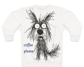 Sudadera "Coffee Please": suéter divertido para amantes de los perros