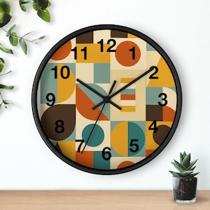 Geometrische Wanduhr: Modernes farbenfrohes Wohndekor, leises Uhrwerk