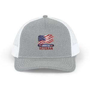 American Veteran Snapback Trucker Cap, Patriotic Hat for Veterans, Gifts for Military Families, Adjustable Baseball Cap, Embroidered [...]