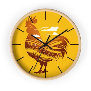 Orologio da parete rustico a forma di gallo: arredamento da cucina in stile rustico, stile vintage