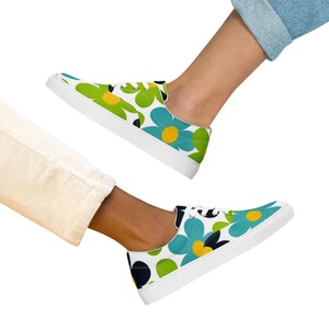 Art Deco - Sustainably Made Women's  Lace-Up Canvas Shoes
