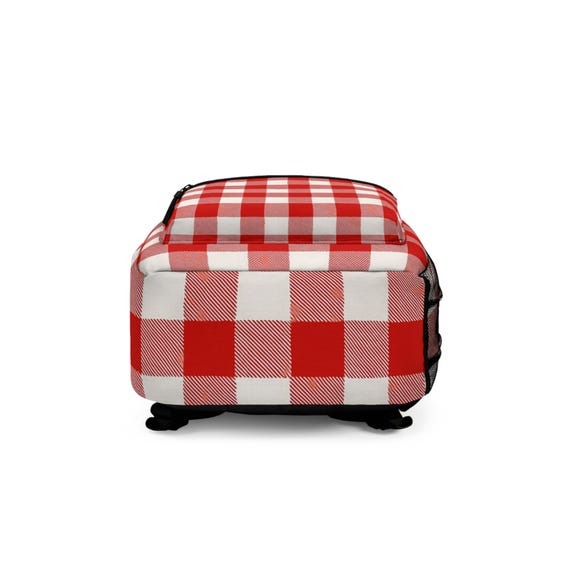Buffalo Plaid Backpack, Red Checkered Rucksack, Trendy School Bag, Picnic  Gear, Stylish Daypack - Etsy