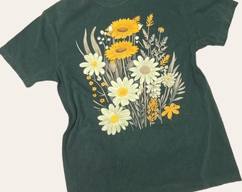New Boho Wildflower Comfort Colors T-Shirt // Size S-3XL // You Pick Color & Size