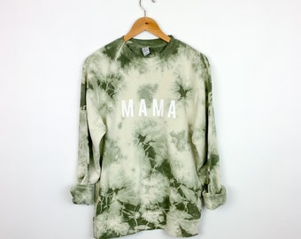 Tie Dye Mama Green Sweatshirt // You Pick Size
