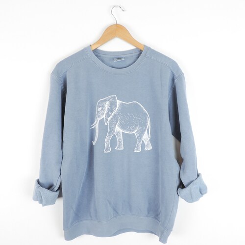 Tropical Elephant Print Women Crewneck Sweatshirt