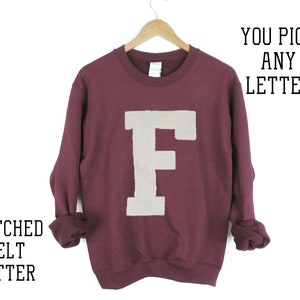 Nueva sudadera con cuello redondo y letras universitarias cosidas grandes // Talla S-3XL // Tú eliges el color
