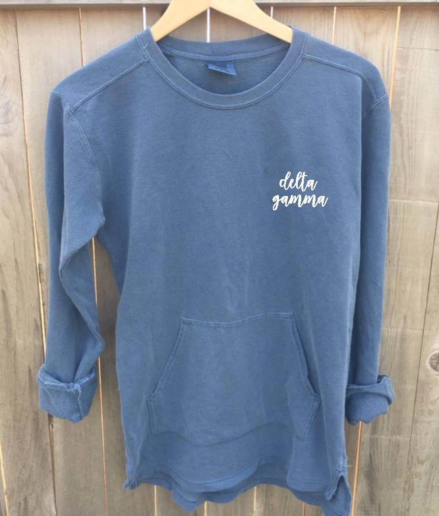 New DELTA GAMMA Comfort Colors Crewneck Pullover // White Ink | Etsy