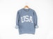 New Big USA Retro Comfort Colors Crewneck Sweatshirt Pullover // You Pick Color // Size S-3XL 