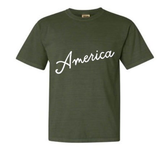 New Retro America Comfort Colors Cursive T Shirt Size S 3xl Etsy
