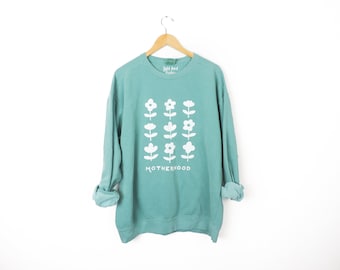 New Floral Motherhood Comfort Colors Crewneck Sweatshirt // Size Small-3XL