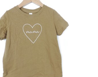 New Baby/Kids Mama Heart Mother's Day Shirt // Size 6M-7Years