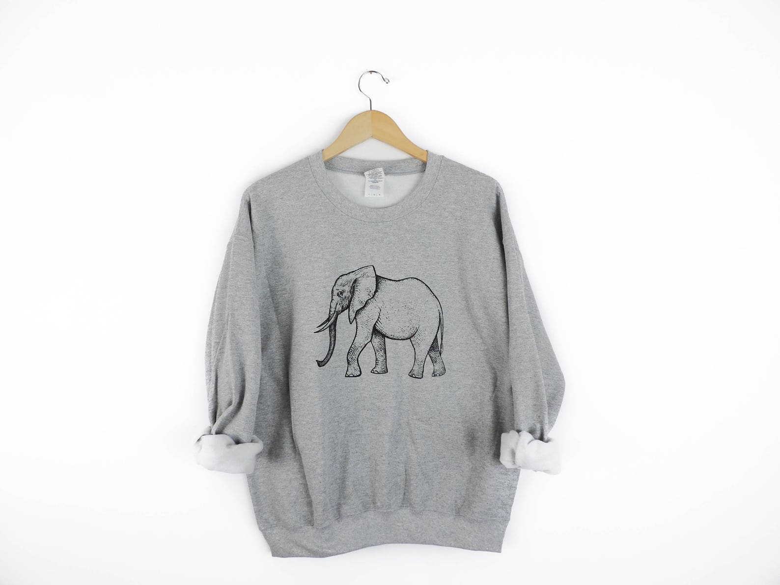 Paisleys Elephant Print Women Crewneck Sweatshirt