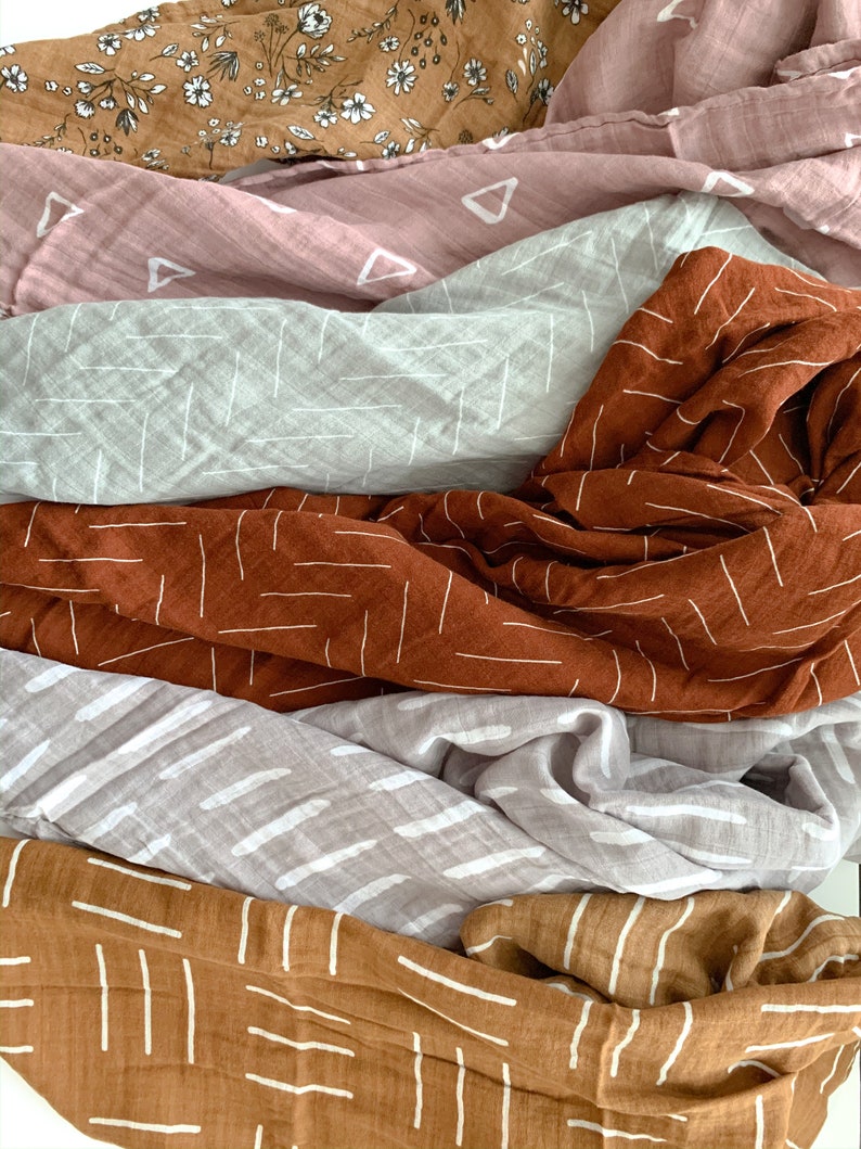 New Love You Forever Boho Baby Muslin Swaddle Blanket // Etsy