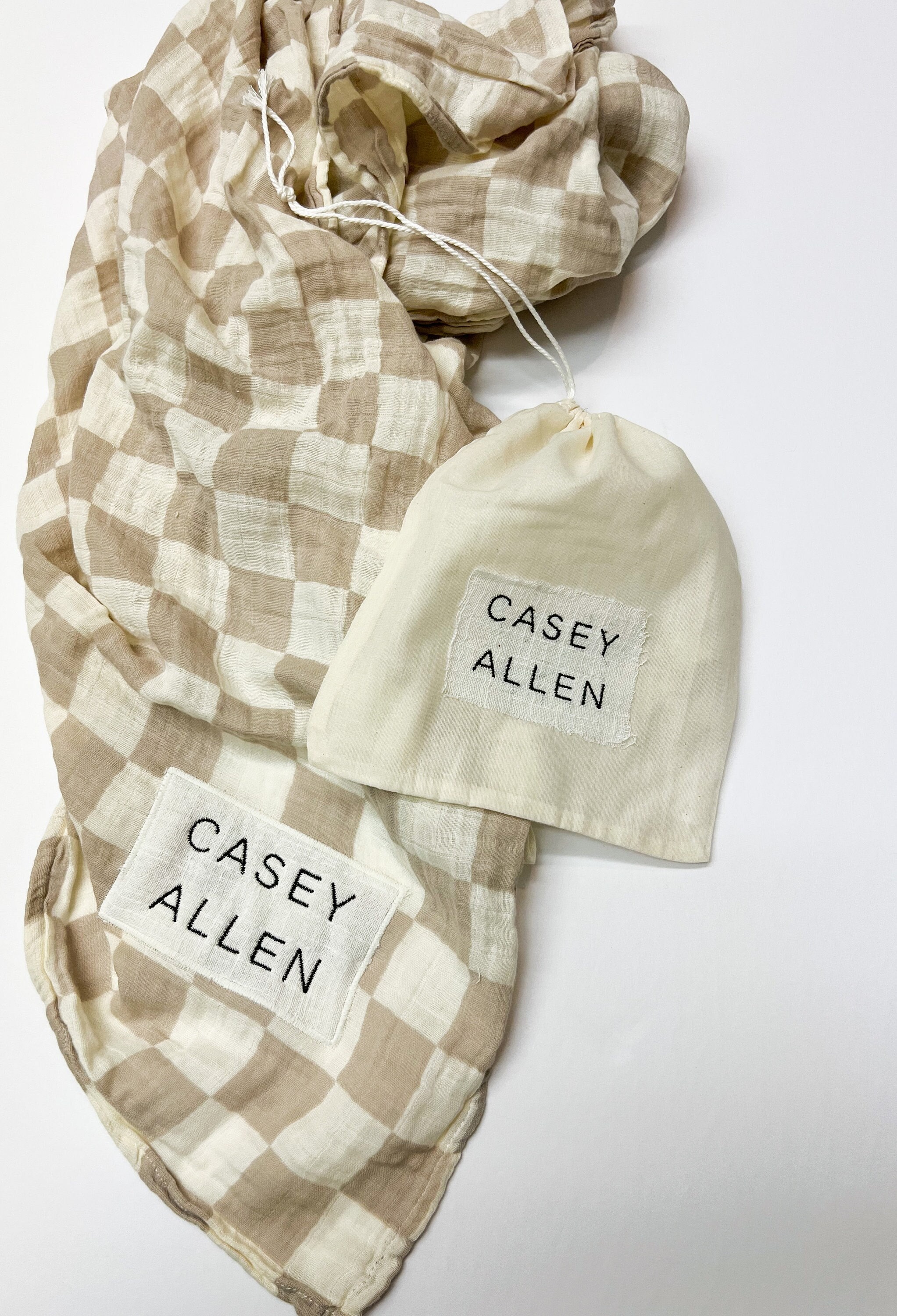 Custom Embroidered Name Boho Baby Muslin Swaddle Blanket // Mudcloth // Floral // You Pick Color