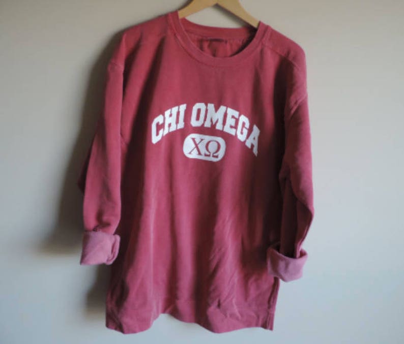 New Chi Omega Comfort Colors Basic Crewneck Sweatshirt // Size - Etsy
