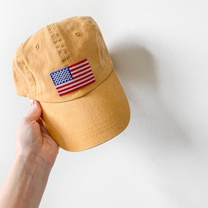 New American Flag Patch Pigment Dyed Baseball Hat Cap // You Pick Color