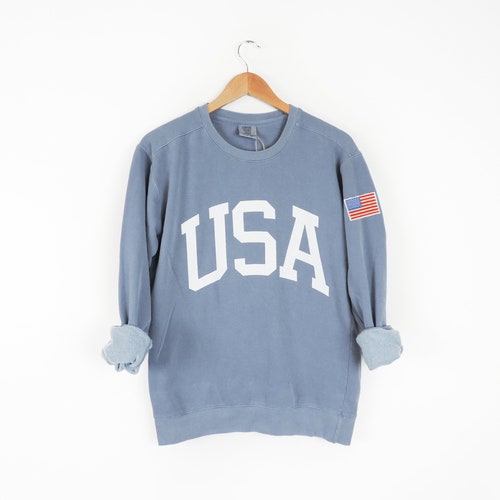 New Big USA Retro Comfort Colors Crewneck Sweatshirt Pullover - Etsy
