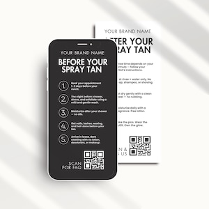 Spray Tan Prep & Aftercare Guide – Editable Canva Template for Beauty Pros