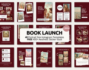 Romance Author Instagram Template | Bookstagram Canva Kit for Writers, Book Promo, Reader Engagement, Social Media Marketing & Indie Authors