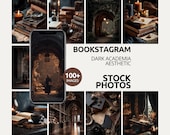 Dark Academia Stock Photos Bundle for Bookstagram, Moody Library Scenes, Vintage Books, Candlelight Reading, Aesthetic Flatlays HD Images