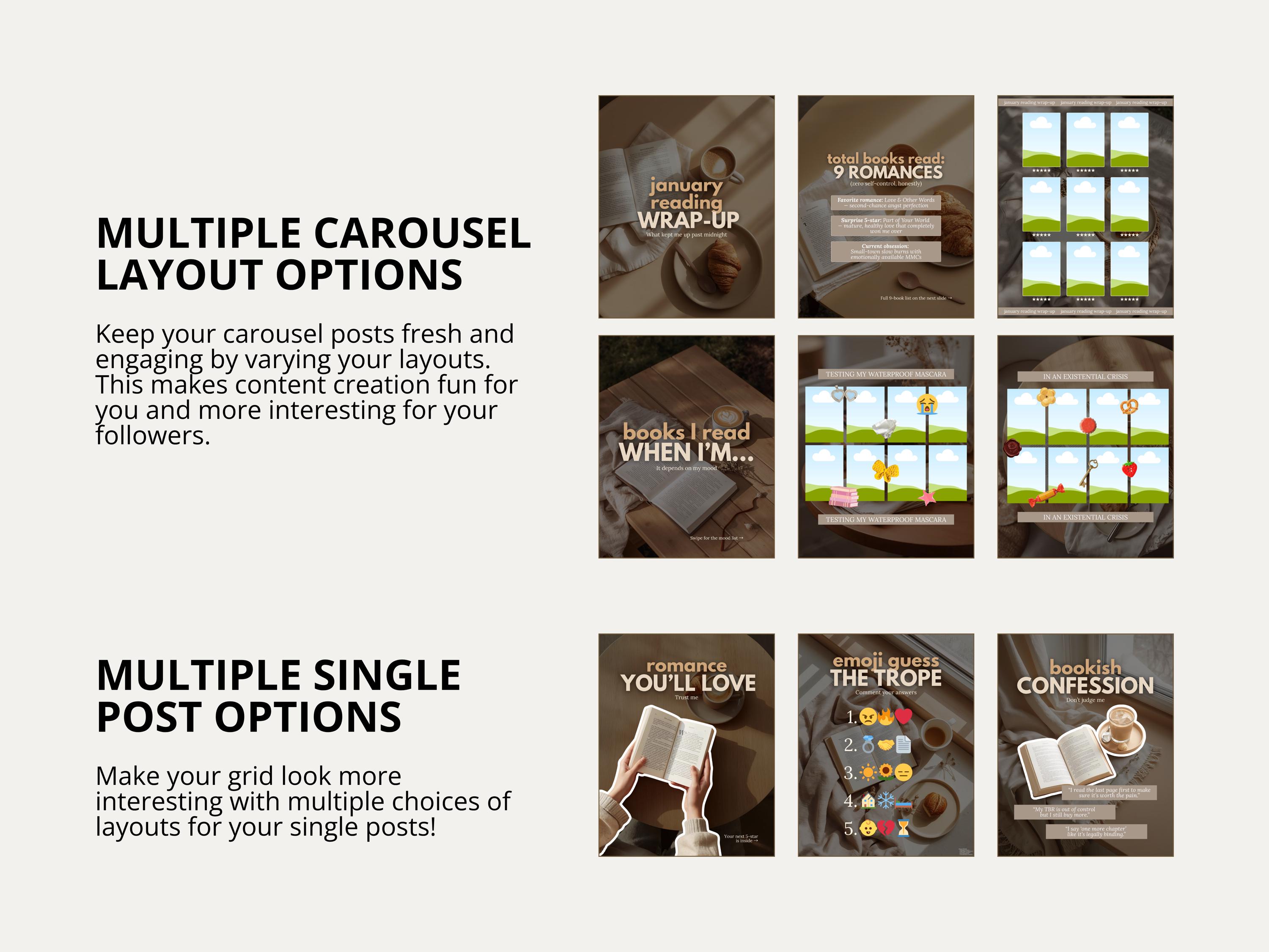 Bookish Carousel Template for Bookstagram Booktok Trendy Viral Book ...