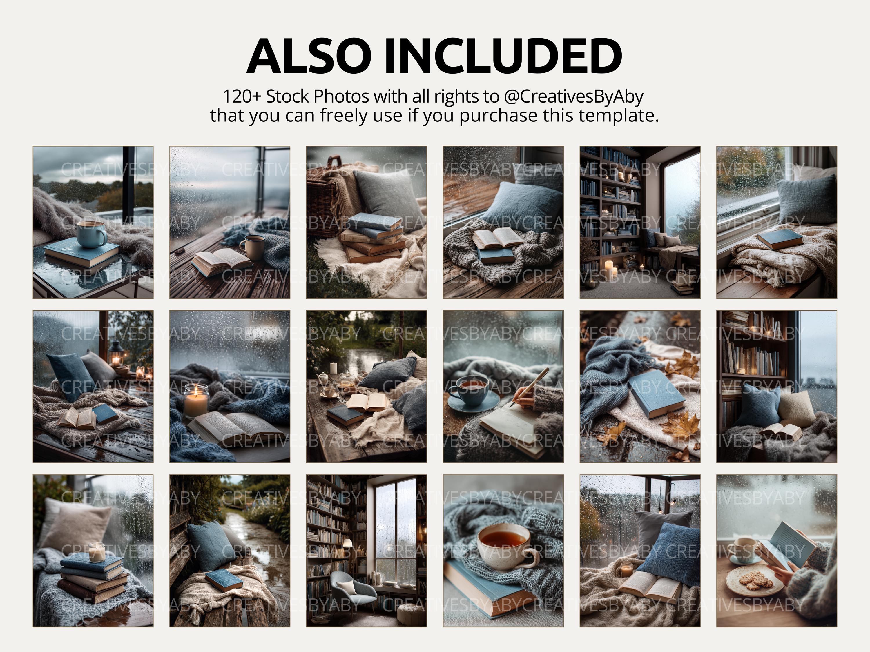 Cozy Blue Gray Bookish Carousel Template | Trendy Canva Posts for ...