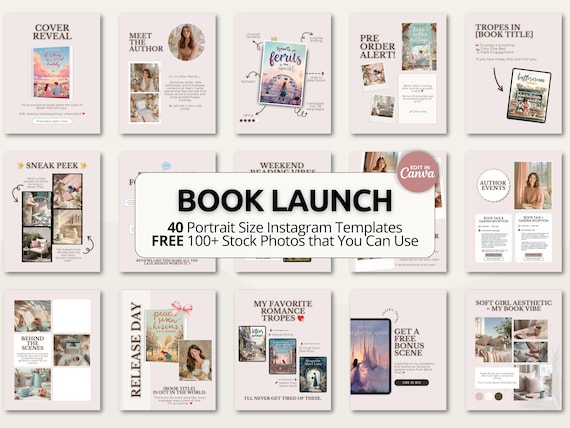 Romance Author Instagram Template Author Engagement Social Media Marketing Writer Instagram Bookstagram Canva Indie Author Book Promo
