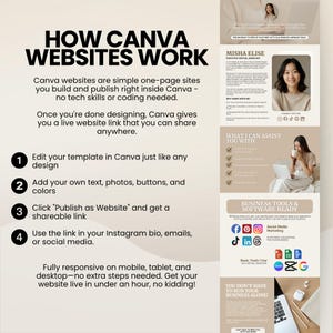 Beige virtual assistant Canva landing page template – simple, elegant, and perfect for building a polished online presence without coding.