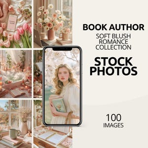 Author Stock Photo Bundle Blush Pink Cream Aesthetic | 100 Feminine Stock Images for Romance Writers Bloggers Canva Templates Branding