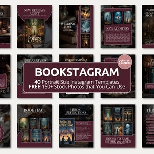 Szablon Bookstagram Dark Academia Szablon Bookish Canva Szablon posta na Instagramie Dark Romance Media społecznościowe Miłośnik książek Autor książek Booktok