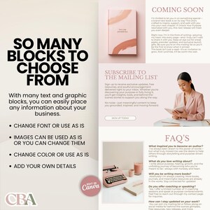 Modern author website template with blush aesthetic, ideal for writer portfolios.