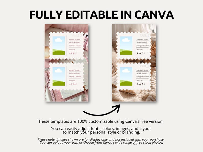 Feminine Bookstagram story templates with editable Canva designs inspired by romance novels, cozy reading spaces, and soft pastel aesthetics. These layouts are perfect for sharing reading trackers, book recommendations, review summaries, and personal reading updates. Designed to help creators maintain a cohesive feed while producing eye-catching story content that resonates with fellow readers and book enthusiasts.