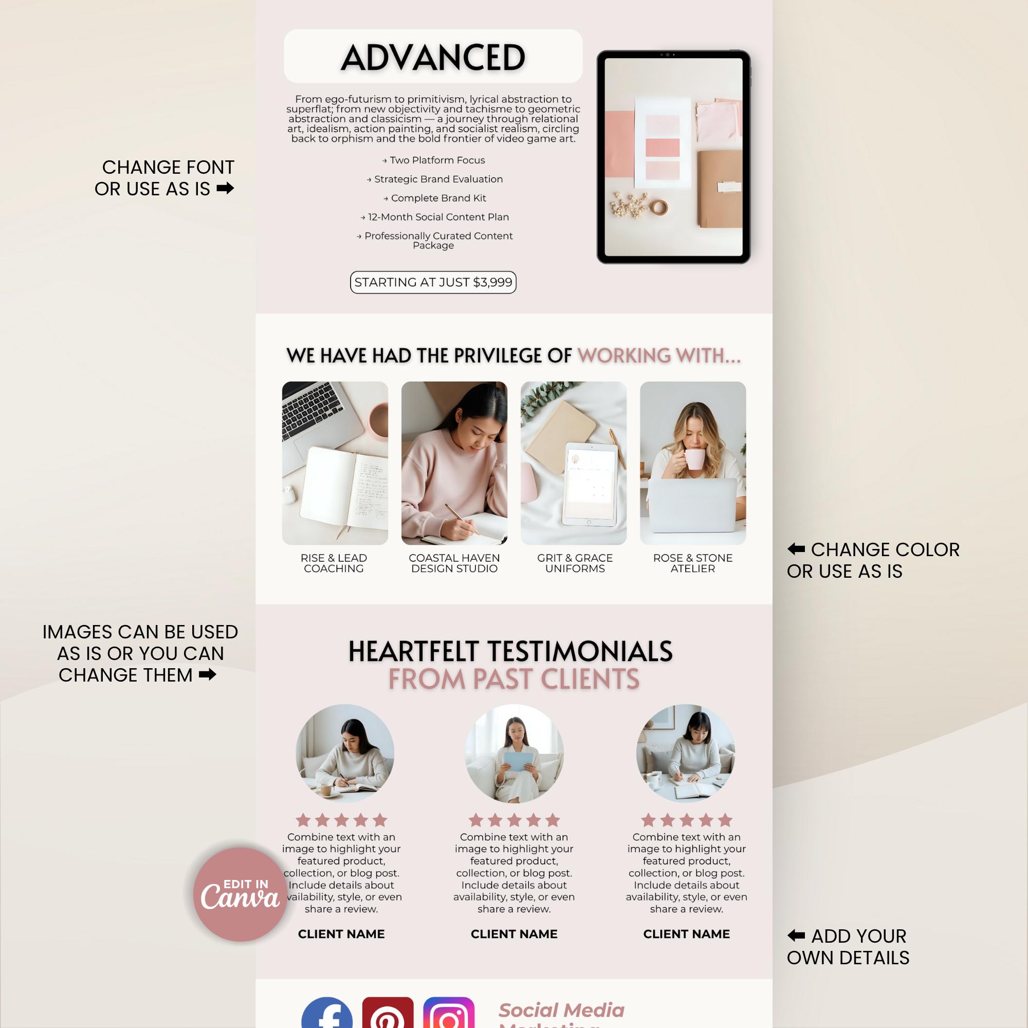 Virtual Assistant Portfolio Website Template – Editable Canva Design ...