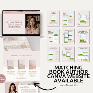 Aesthetic dusty pink Canva templates for book launches with warm blush backgrounds, creamy neutral details, and soft romantic styling. This bundle includes refined layouts for release day posts, audiobook updates, and teaser announcements. The elegant pastel palette creates a welcoming and sophisticated atmosphere throughout the feed. Perfect for building a cohesive romance author brand online.