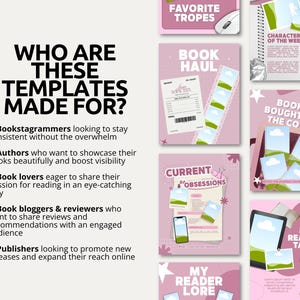 Bold pink Canva carousel bundle for bookish content creators featuring 60 trendy Bookstagram templates. Includes reading playlist, bingo card, reader lore, and quote of the month slides. Designed for romance readers and book bloggers wanting a vibrant aesthetic social media presence. Fully editable in free Canva and instantly downloadable via PDF Canva link for quick access.