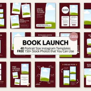 Romance Author Instagram Template | Bookstagram Canva Kit for Writers, Book Promo, Reader Engagement, Social Media Marketing & Indie Authors