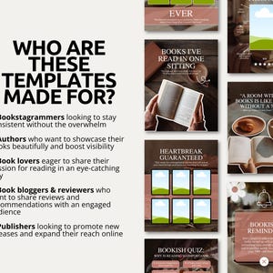 Cozy reading tracker and challenge layouts in muted terracotta for Bookstagrammers. Perfect for authors, bloggers, and content creators building a consistent aesthetic feed.