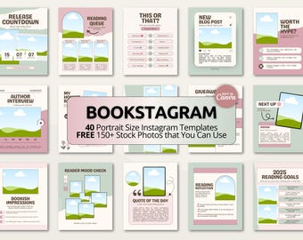Bookstagram Canva Template, Bookish Instagram Post, Authors ...
