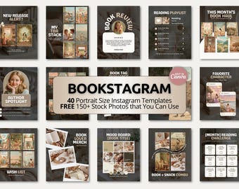 Mocha Bookstagram Carousel Template | Trendy Canva Posts for Bookstagram BookTok Authors Readers Cozy Reading Instagram Viral Aesthetic Set