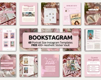 Pink Bookish Carousel Canva Template | Trendy Viral Posts for Bookstagram BookTok Authors Readers Cozy Reading Aesthetic Instagram Pink 2026