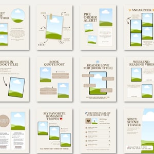 Romance Author Instagram Templates | Canva Bookstagram Kit for Writers ...