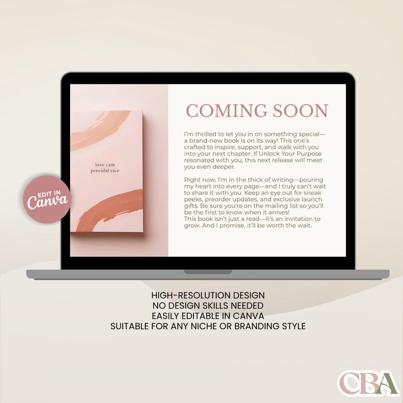 Minimalist book author website design for writers needing a stylish one-page site.