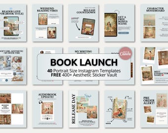 Romance Author Instagram Template | Bookstagram Canva Kit for Writers, Book Promo, Reader Engagement, Social Media Marketing & Indie Authors